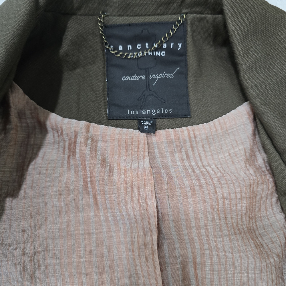 Sanctuary Dark Olive Double-Breasted Trench Coat - Picture 8 of 10